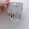 Pendientes grandes de plata de ley 925 estilo coreano festival de bambú diseño de moda Dongdaemun en línea rojos mismo estilo pendientes de plata de ley marca grande temperamento