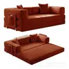 Sofá cama de tela plegable de doble uso, extraíble y lavable, con compresión al vacío, transfronterizo, para sala de estar, modular, sofá de línea recta para dormir y reclinable