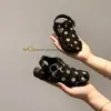 Moda Verão 2026 Sapatos Vazados da Moda para Bebês Meninas, Estilo Coreano Princesa Respiráveis Fechados na Ponta Sapatos de Praia, Sapatos Infantis Estilosos