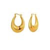Pendientes Geométricos de Alto Gama Vintage Estilo Francés Forma Redonda Hueca en Forma de C Chapados en Cobre Oro Real 18K Más Vendidos Transfronterizos de Amazon