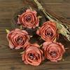 S Flores de Rosa Queimadas Vintage Simuladas Caixa de Presente Artesanato DIY Decoração de Casa Flores