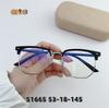 Nuevas gafas de media montura antiazul, estilo coreano, montura metálica distintiva, moda retro 1665