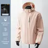 Cortavientos clásico con capucha para exteriores, a prueba de viento, impermeable, resistente a las arrugas, duradero, moderno y versátil, para primavera y otoño, adecuado para senderismo y montañismo
