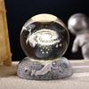 Luz Noturna Bola de Cristal Astronauta Céu Estrelado Esculpido 3D Interior Criativo Bola de Vidro Ornamento de Mesa Luz de Atmosfera Presente de Feriado