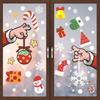 Decorações de Natal Meia de Natal Boneco de Neve Floco de Neve Cúpula Adesivo de Vidro Bastão de Doces Homem de Gengibre Decoração de Festa Adesivo Eletrostático