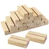 Suministro al por mayor de Soportes para Postales de Madera con Base Marrón, Clips de Exhibición de Madera para DIY, Clips Blancos para Números de Mesa de Boda