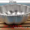 Forma de bolo de crisântemo curva de 8 polegadas forma de bolo redonda com fundo removível forma de bolo de liga de alumínio forma de bolo de alumínio com fundo removível