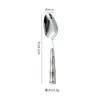 Juego Personalizado de Cuchillo, Tenedor y Cuchara de Acero Inoxidable 304 con Mango de Cerámica de Bambú para Uso Doméstico y de Hotel, Incluyendo Cuchillo para Filete, Tenedor y Cuchara de Postre