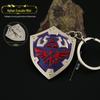 Lenda de Zelda lágrimas do reino circundante mini linkhelia escudo de metal brinquedo chaveiro pingente