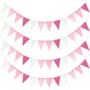Nueva Decoración para Fiesta de Bodas Banderines Triangulares de Imitación Lino Decoración para Fiesta Infantil Banderines Colgantes Fiesta al Aire Libre Banderines Triangulares Coloridos