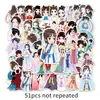 51 desenhos animados personalidade Hanfu meninas secundário criativo goo cartão bagagem caderno carro adesivos à prova d'água