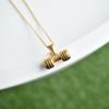 Europeu e Americano Único Criativo Aço Inoxidável Haltere Pingente Casal Colar Simples Esportes Fitness Barbell Clavicle Chain