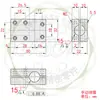 Conector de abrazadera tipo T separable soporte de eje óptico abrazadera cruzada abrazadera de tubería de tres vías aleación de aluminio acero tipo columna vertical y horizontal