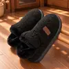 Pantuflas de invierno para interiores para mujer, antideslizantes, forradas de felpa para abrigar, adecuadas para parejas, con diseño de talón cerrado y forro de felpa para hombre