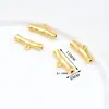 Pulsera Media de Oro Laminado de 14K Conserva Color con Junta de Bambú y Cuentas Espaciadoras de Bambú de Tres Vías, Pulsera, Collar de Cuentas, Accesorios para Joyería DIY