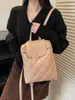 Mochila Transfronteriza para Mujer 2025 Nuevo Estilo Simple y a la Moda Mochila Acolchada con Bordado Gran Capacidad Bolso de Hombro Bolso para el Trabajo de Moda