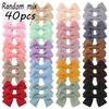 Pinza de pelo con lazo de tela de 1.6 pulgadas para niños, pinza de macarrón hecha a mano, pinza de pico de pato, accesorios para el cabello de niña 3002