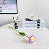 Buquê tecido à mão acabado Simulação de girassol rosa malha flor lã tulipa Bell orquídea para sempre flor