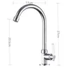Torneira de Cozinha em Liga de Zinco Universal Dobrável Tubo Único Pia Balcão Varanda Aço Inoxidável Torneira de Água Fria Única