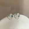 Brincos de Flor de Pérola Natural e Cristal Estilo Retrô Francês para Mulheres, Frescos e Doces, Super Estilo Fada, Brincos Estilo Festa