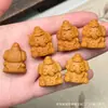 Palo de rosa tallado Madera de melocotón Oso Accesorios lindos Osito Mickey Mouse Adornos Juguete DIY Mango retorcido a mano Regalo de madera
