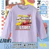 Ropa con temática del coche Rayo McQueen para niños pequeños, tops finos de primavera y otoño, camiseta de algodón para niños con mangas raglán largas, moderna