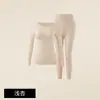Camada base outono e inverno modeladora controle de barriga roupa íntima quente camada base feminina manga longa calça longa conjunto térmico espessado