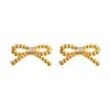 Pendientes Redondos con Lazo de Perlas Dulces y Exquisitos, Diseño de Nicho, Modernos y Versátiles, Lujo Accesible, Pendientes de Gama Alta y Elegantes para Mujer