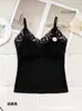Top Regata Feminino com Renda em V Escovado com Bojo para Mulheres, Roupa Íntima Estilo Garota Picante, Camisola Camiseta Térmica para Mulheres
