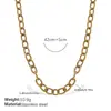 Collar Nuevo de Acero Inoxidable Estilo Hip-Hop Europeo y Americano, Versátil y Sencillo Collar Chapado en Oro de 18 Quilates, Diversas Joyas para Mujeres
