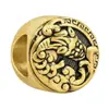 Chic Estilo Japonês Cool Preto Dourado Antigo Pixiu Gravado Contas da Fortuna Unissex Versátil Acessórios de Contas de Alto Padrão
