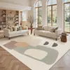 Alfombra Sencilla para Sala de Estar Estilo Francés, Alfombra Gruesa de Imitación Cachemir, Alfombra de Piso Impermeable de Lujo Ligero de Gama Alta para Cubrir Todo el Piso del Dormitorio