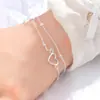 Pulsera de Amor Simple de Doble Capa Estilo Coreano para Mujer Ins Libro de Caperucita Roja Mismo Estilo Fresca y Dulce Combinable Pulsera con Forma de Corazón