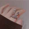 Anillo Dulce Polvo Fresco Diamante Amor Conejo Moda Alto Sentido Escape Princesa Dulce Lazo Perla Anillo Abierto