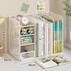 Caixa de armazenamento de mesa estante de livros para estudantes suporte para livros estante de grande capacidade porta-lápis de papelaria para mesa de escritório