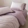 Juego de Ropa de Cama de Cuatro Piezas Lenzing Lyocell Tencel de 60 Hilos, Lujo Ligero, Tacto de Alta Gama, Color Sólido, Suave como la Seda, Adecuado para Dormir Desnudo, Funda Nórdica, Sábana Bajera