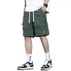 Shorts de trabalho retrô americano para homens, novo estilo verão 2025, calças largas com múltiplos bolsos, shorts esportivos de perna reta, estiloso