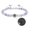 Pulsera Proyectora 100 Idiomas Europa y América Transfronteriza Te Amo Piedra Volcánica de 6 mm Turquesa Blanca Pulsera de Pareja