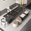 Conjunto de mesa de chá e cadeiras de madeira maciça, novo modelo 2026, de alta qualidade, luxo leve, moderno, para escritório, sala de estar, casa, mesa de chá com função integrada de preparo de chá