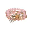 Pulsera de Cristal Colorida Estilo Resort Bohemio para Mujer Diseño de Nicho Ins Corazón Trébol de Cuatro Hojas Pulsera de Perlas