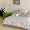 Contador sin conexión 60 algodón grueso lijado cuatro piezas algodón retro flores rotas francesas sábanas de cama otoño e invierno funda de edredón