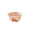 Adorable Set de Vajilla de Cerámica Oso Corazón para Uso Doméstico, Bol de Arroz de Cerámica con Color Bajo Esmalte, Bol de Doble Asa, Plato de Cena de Alto Valor
