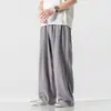 Pantalones de Lino Pantalones de Hombre Delgados Estilo Chino Sueltos de Pierna Recta Pantalones Casuales Deportivos de Verano de Algodón y Lino para Hombre