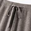 Pantalones de Punto de Lana Nube de Pierna Ancha para Mujer Otoño e Invierno 2025 Nuevo Estilo Ropa Exterior Punto Largo al Piso Cintura Alta Drapeados Rectos