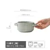 Tazón Retro de Patrón Vertical con Doble Asa para Fideos Instantáneos Tazón de Cerámica Tazón de Sopa Doméstico con Asa Tazón para Verduras Tazón para Ensalada Vajilla Tazón para Arroz al Horno
