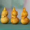 Ciprés Fortuna y Longevidad Calabaza, Adorno Portátil Tallado en Madera Maciza, Boj Nuevo Estilo Chino Artesanía Portátil