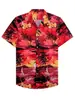 Camisa de playa para hombre transfronteriza con impresión digital 3D, tendencia personalizada, hojas hawaianas, flor, top versátil