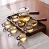 Conjunto de Chá de Vidro, Bandeja de Chá para Casa, Pequeno Conjunto de Chá para Escritório, Conjunto Completo de Conjunto de Chá Kung Fu, Conjunto de Chá de Vidro de Alto Borossilicato