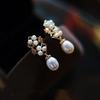 Aretes Vintage Perla Estilo Corte Plata Arete Francés de Alta Gama Diseño Nicho Estilo Cool