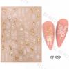 2022 Novos adesivos de nail art ins adesivo Bronzing Plant Flower Abstract Line Wings Platinum Nail Decal